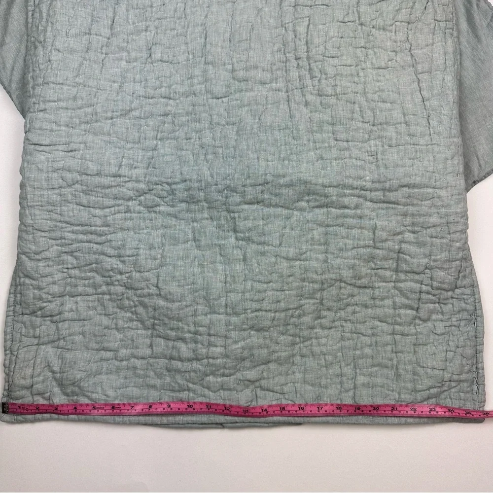 Pottery Barn Belgian Flax Linen Handcrafted Quilted Euro Shams Set of 3
